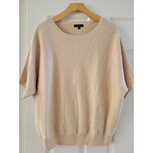 Quince Womens Cream Organic Cotton Cashmere Boxy Sweater size Meduim Preppy
